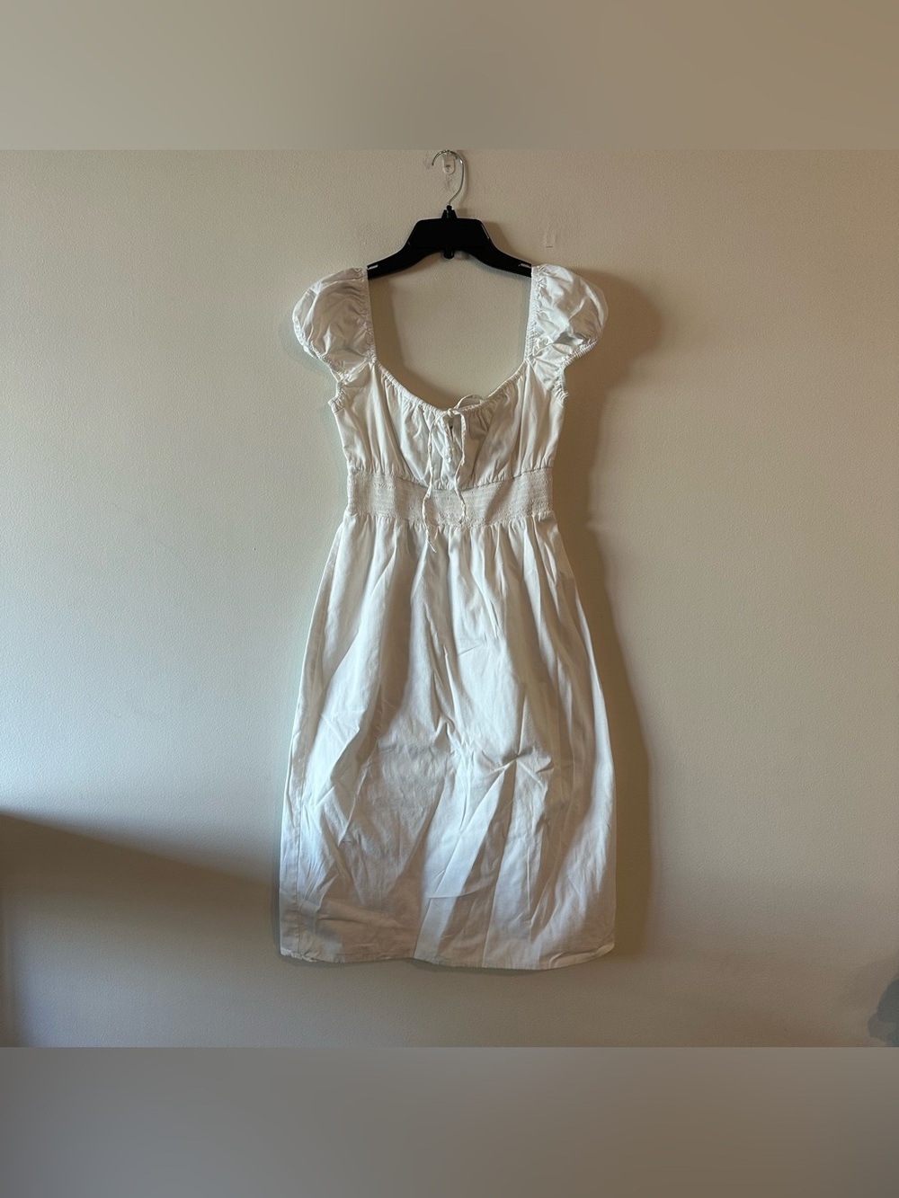 Reformation Arna White Cotton Puff Sleeve Dress 8 Cottagecore Coquette 

Really